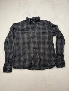Express Button-Up Shirt Black 2000s Button-Up Collar - Mens M